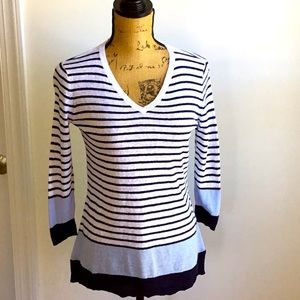 Talbots Petite striped Linen blend top.